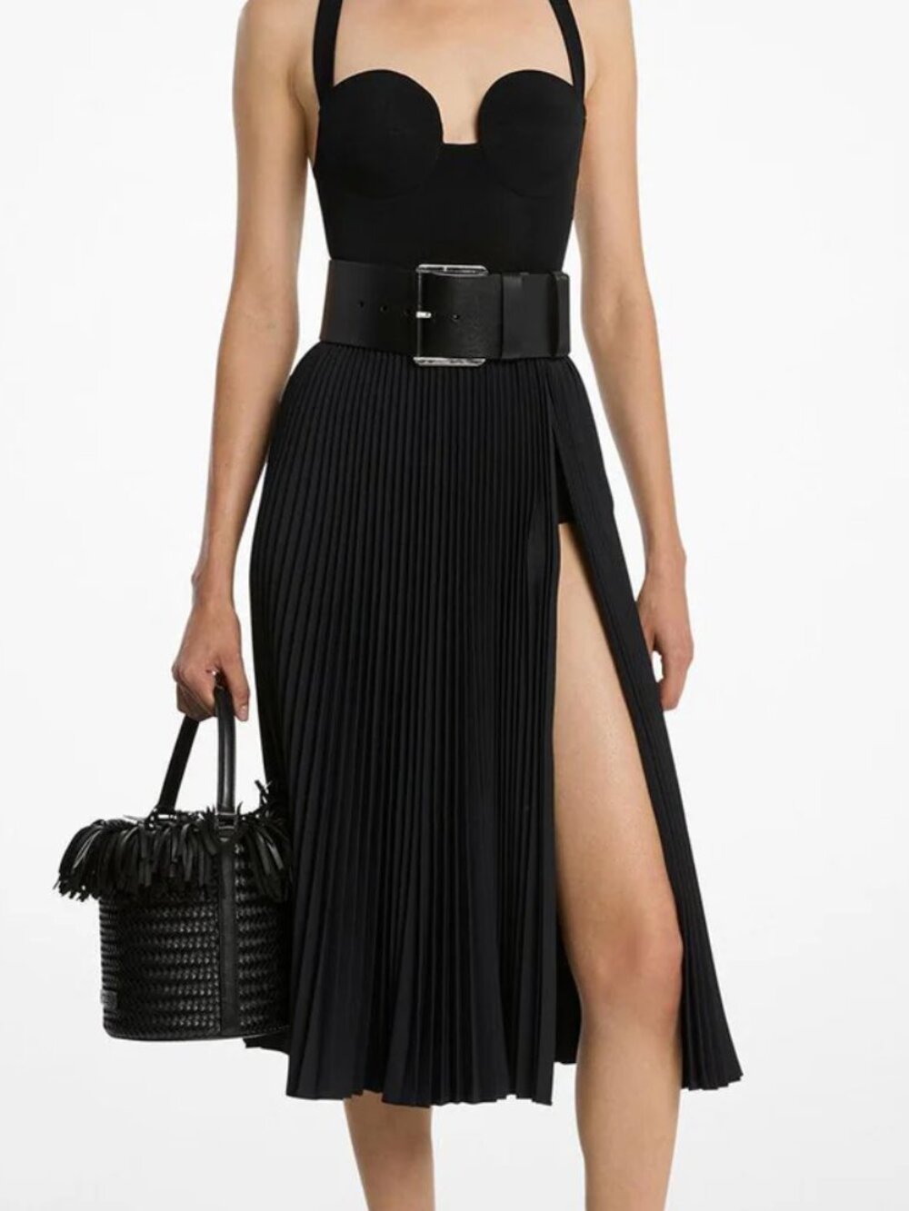 NWT ☑️ Michael Kors Collection: Pleated Slit Skirt 1890